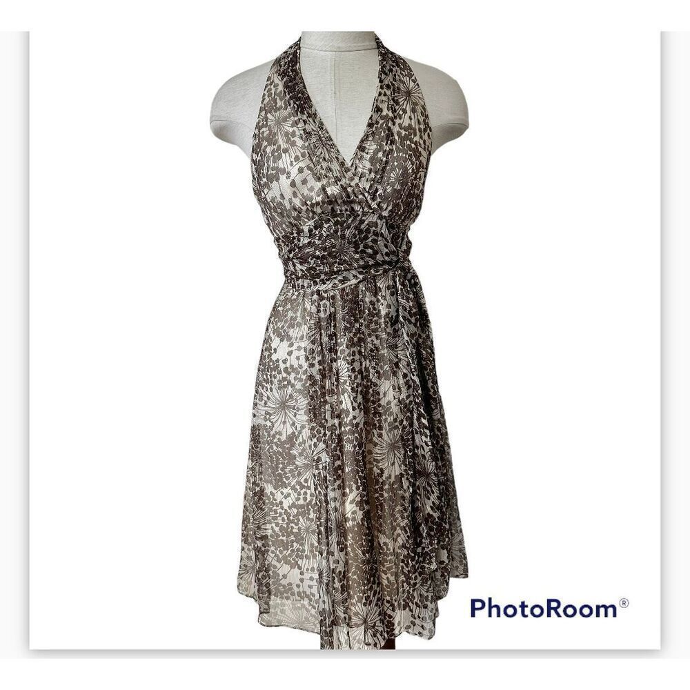 BCBG Maxazria brown halter dress